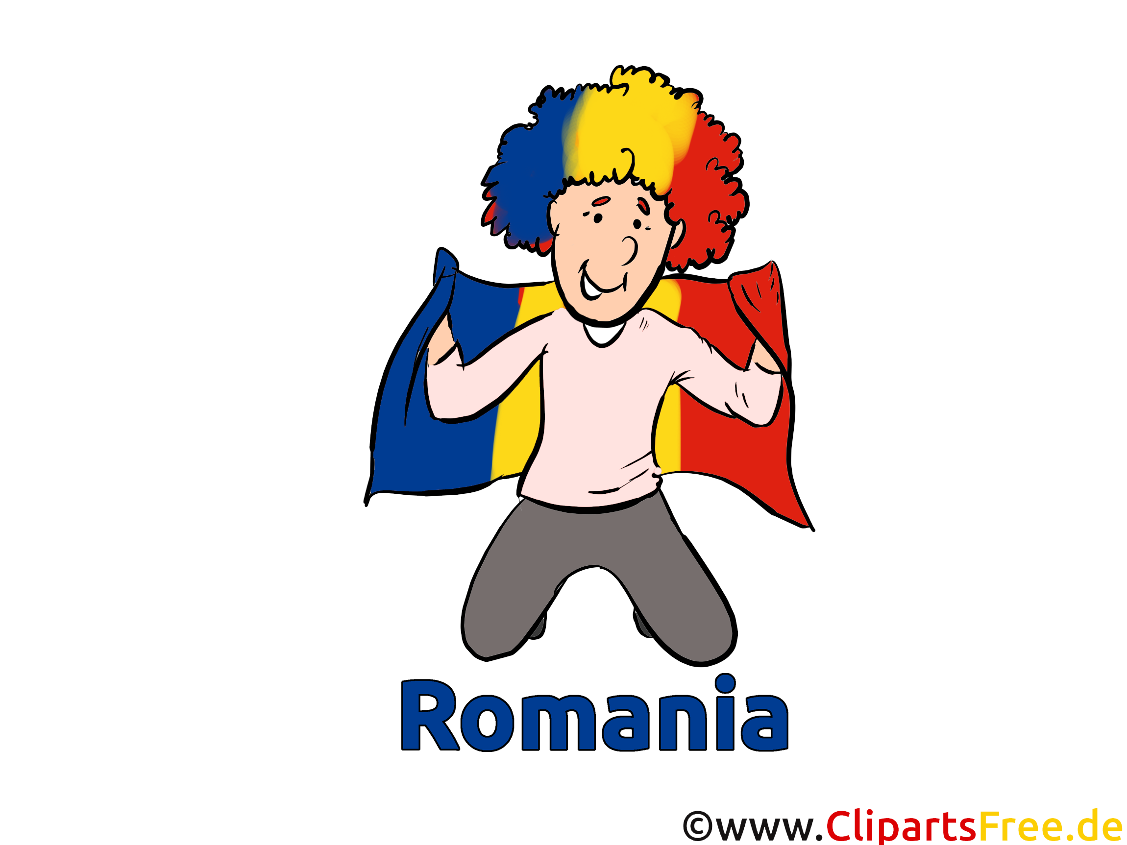 Fussball Fann Rumänien Clipart-Bild kostenlos