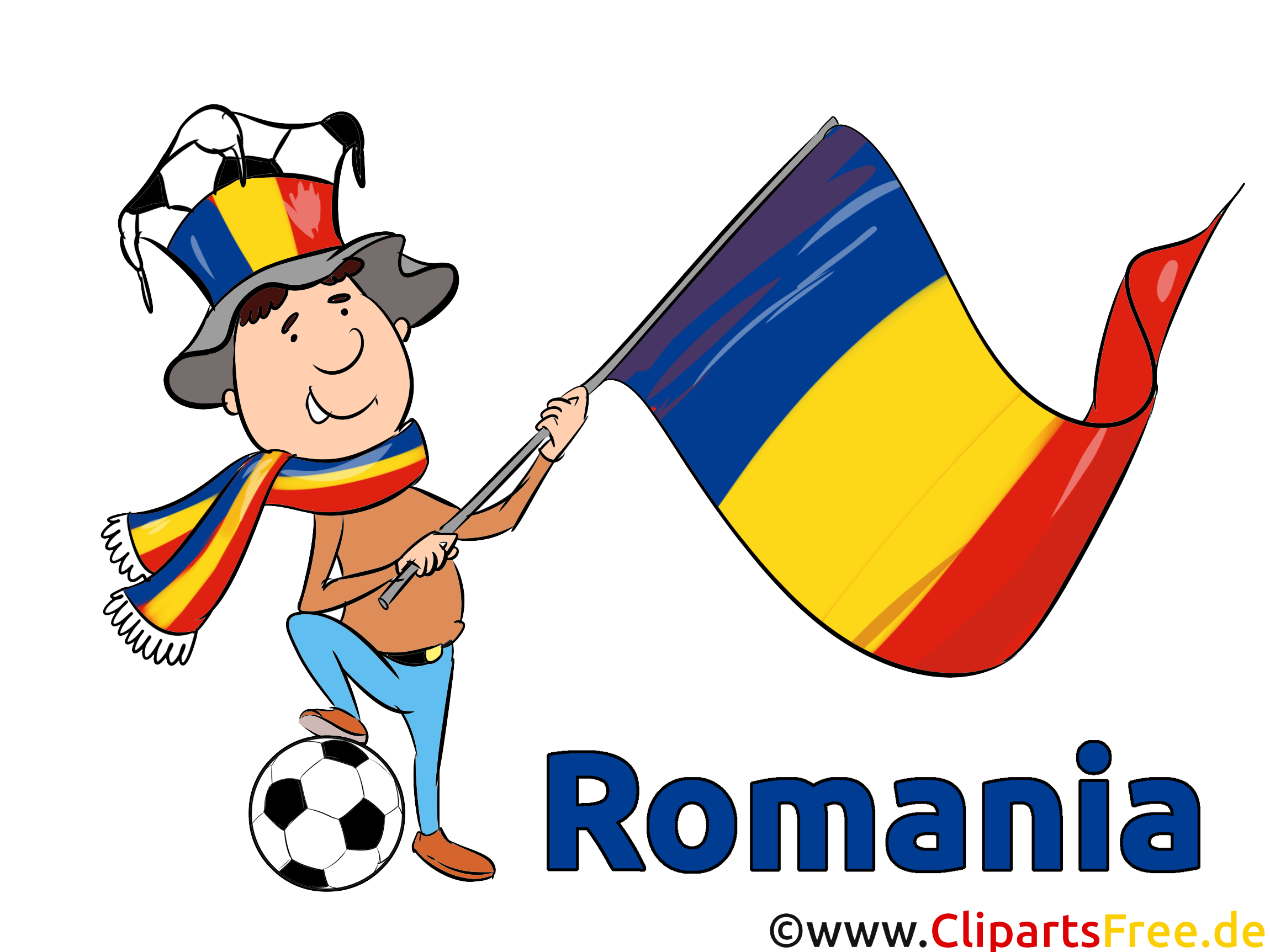 Rumänien Clipart-Grafik zum Thema Fussball EM und WM
