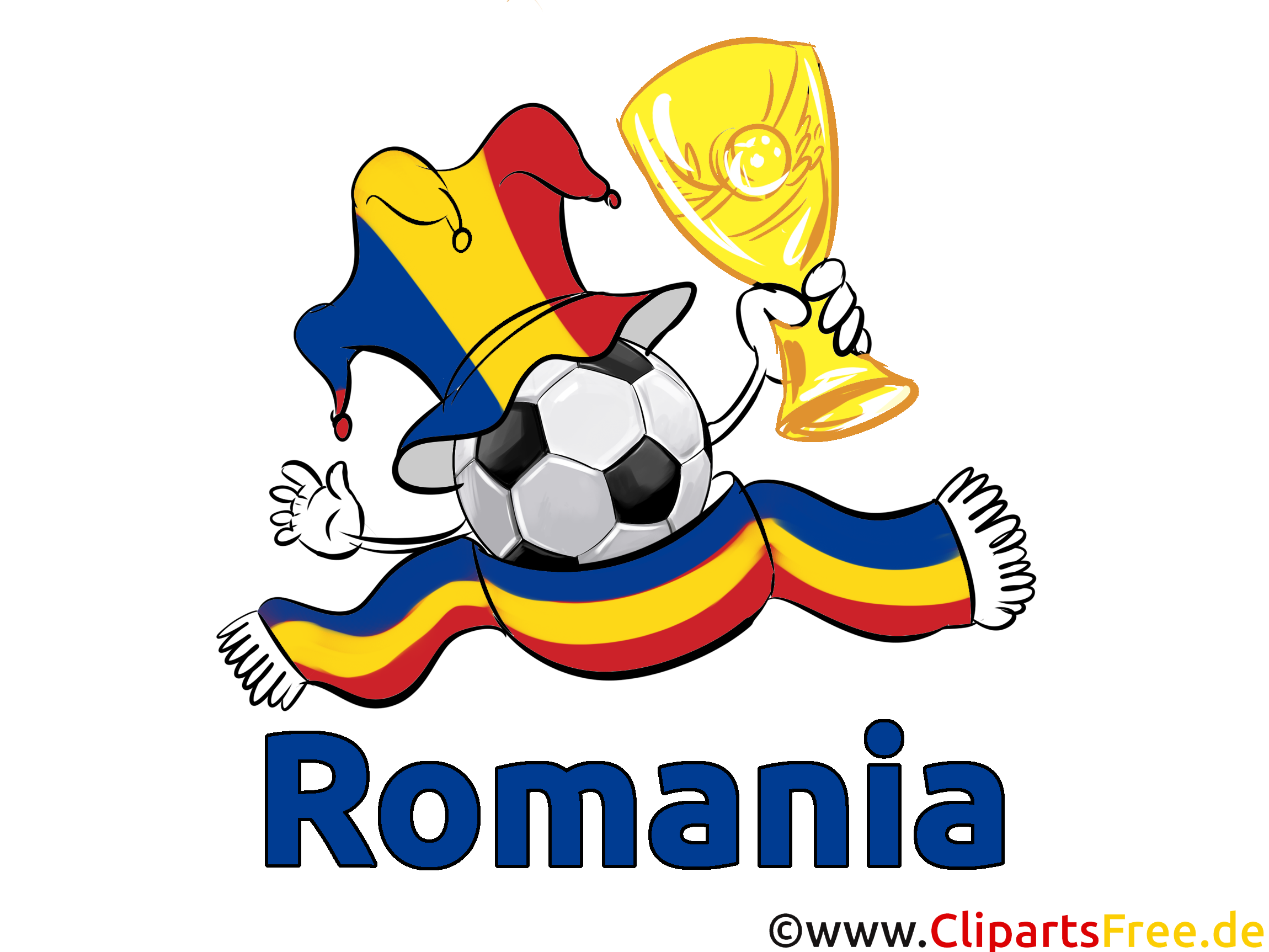 Rumänien Clipart-Illustration Fussball gratis