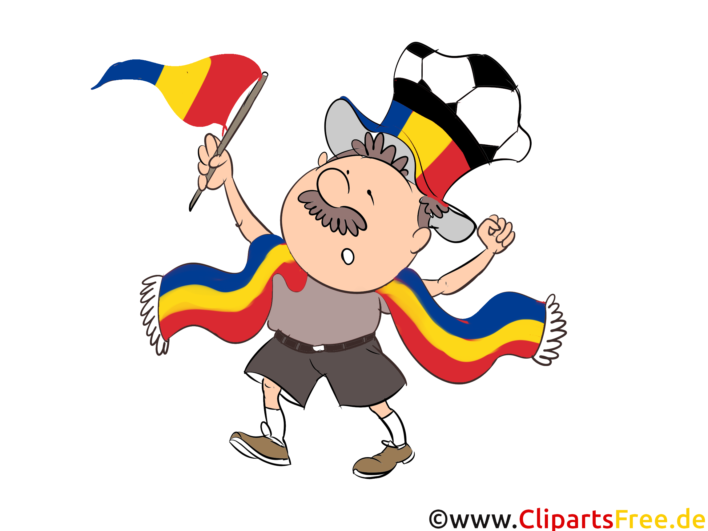 Rumänischer Fussballfan Clipart Fussball