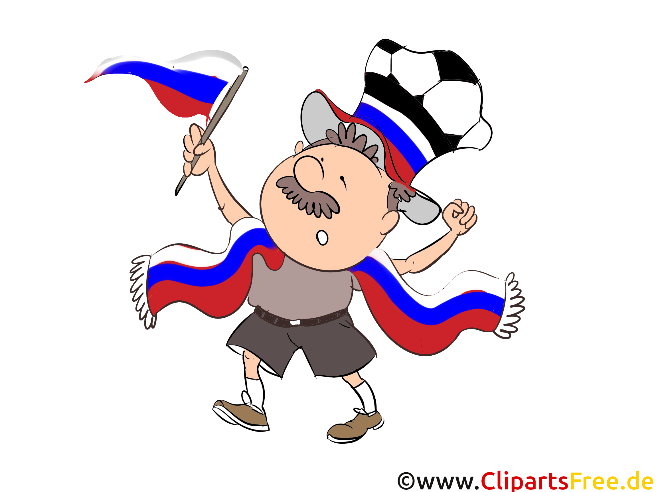 Russischer Fussball-Fan EM und WM Bild gratis
