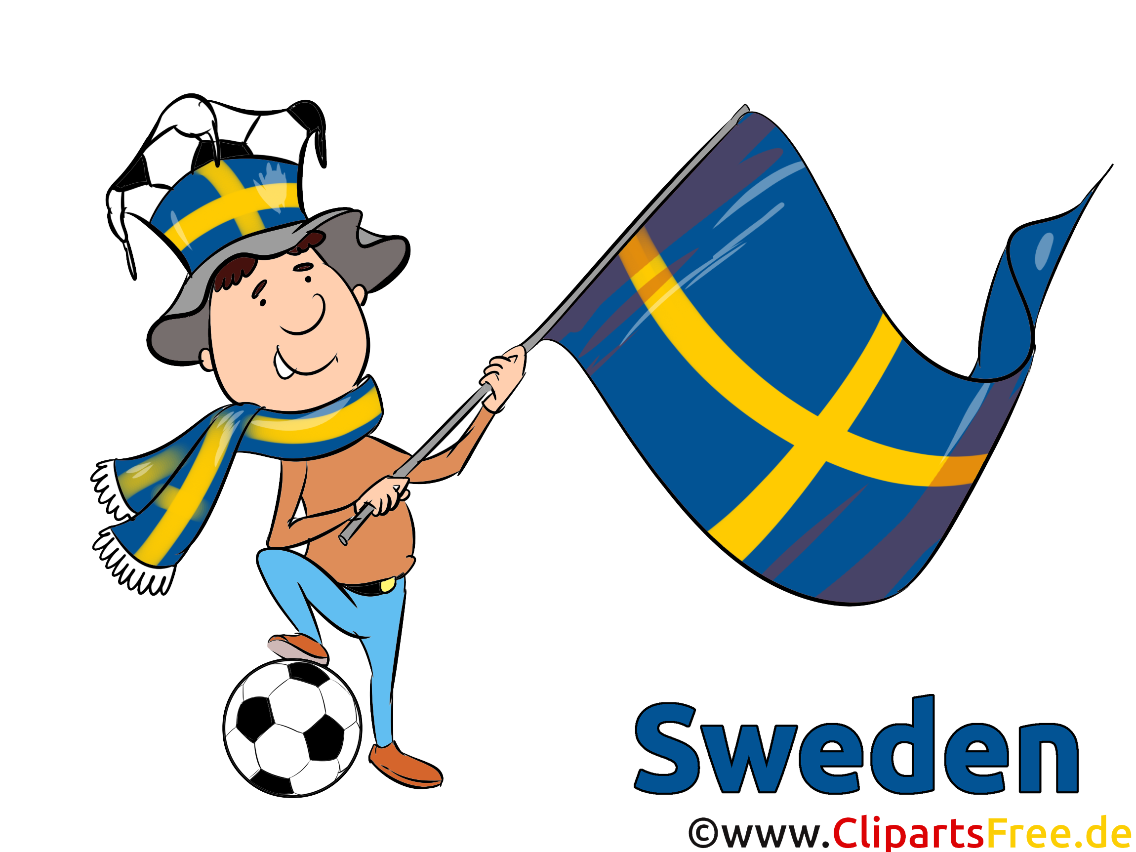 Schweden Fussball Clipart-Bild kostenlos