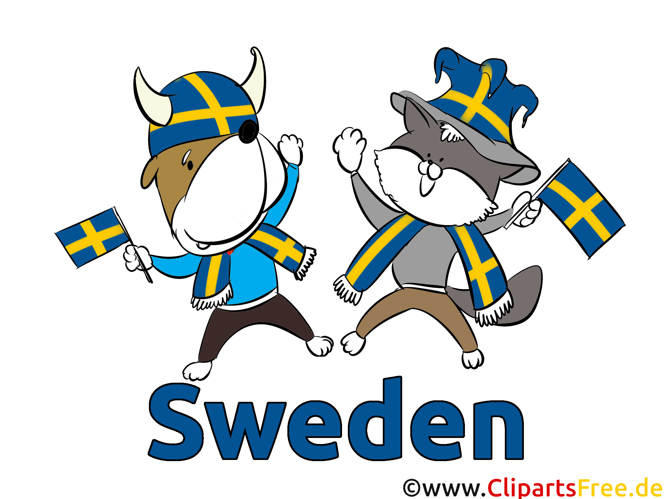 Schwedische Fussballfans Clipart Fussball