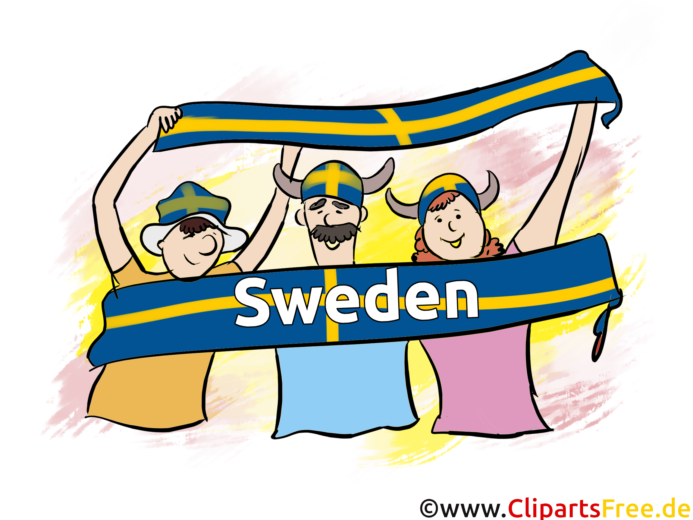 Schweedische Sportfans Clipart-Bilder kostenlos