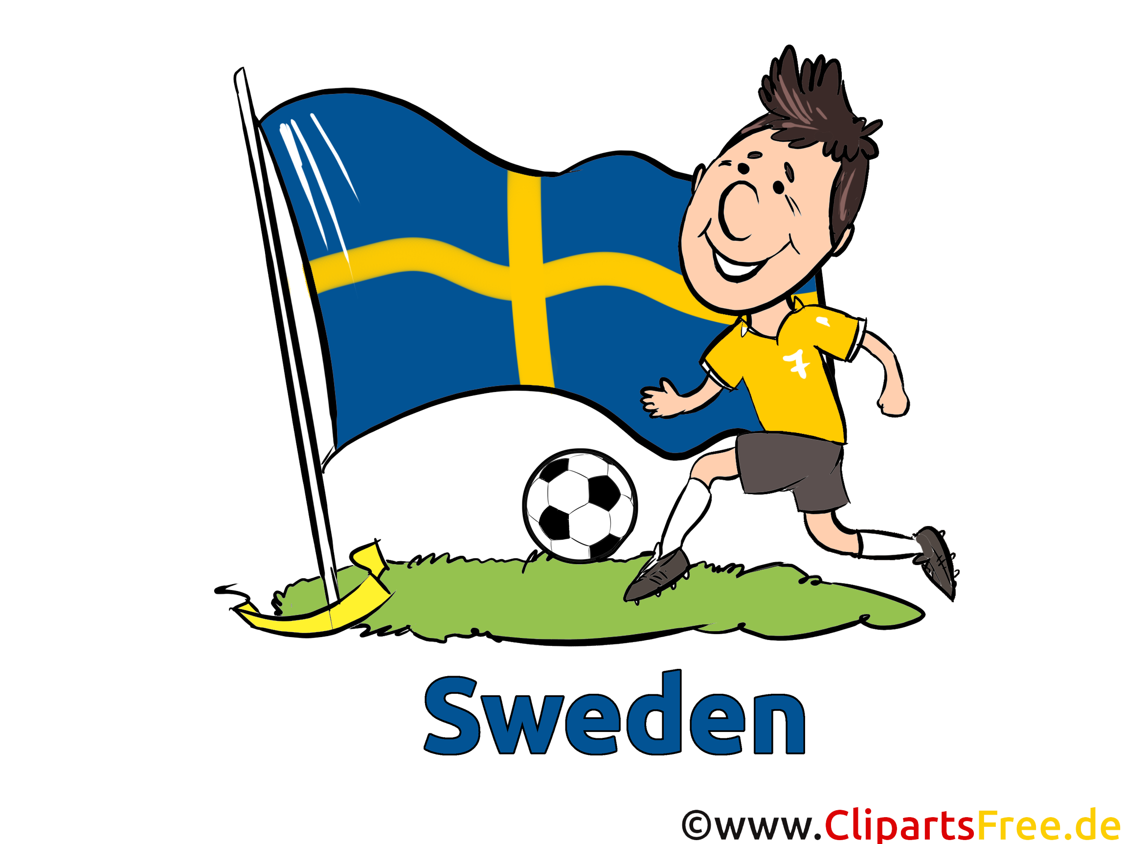 Sweden Soccer Clip Art free