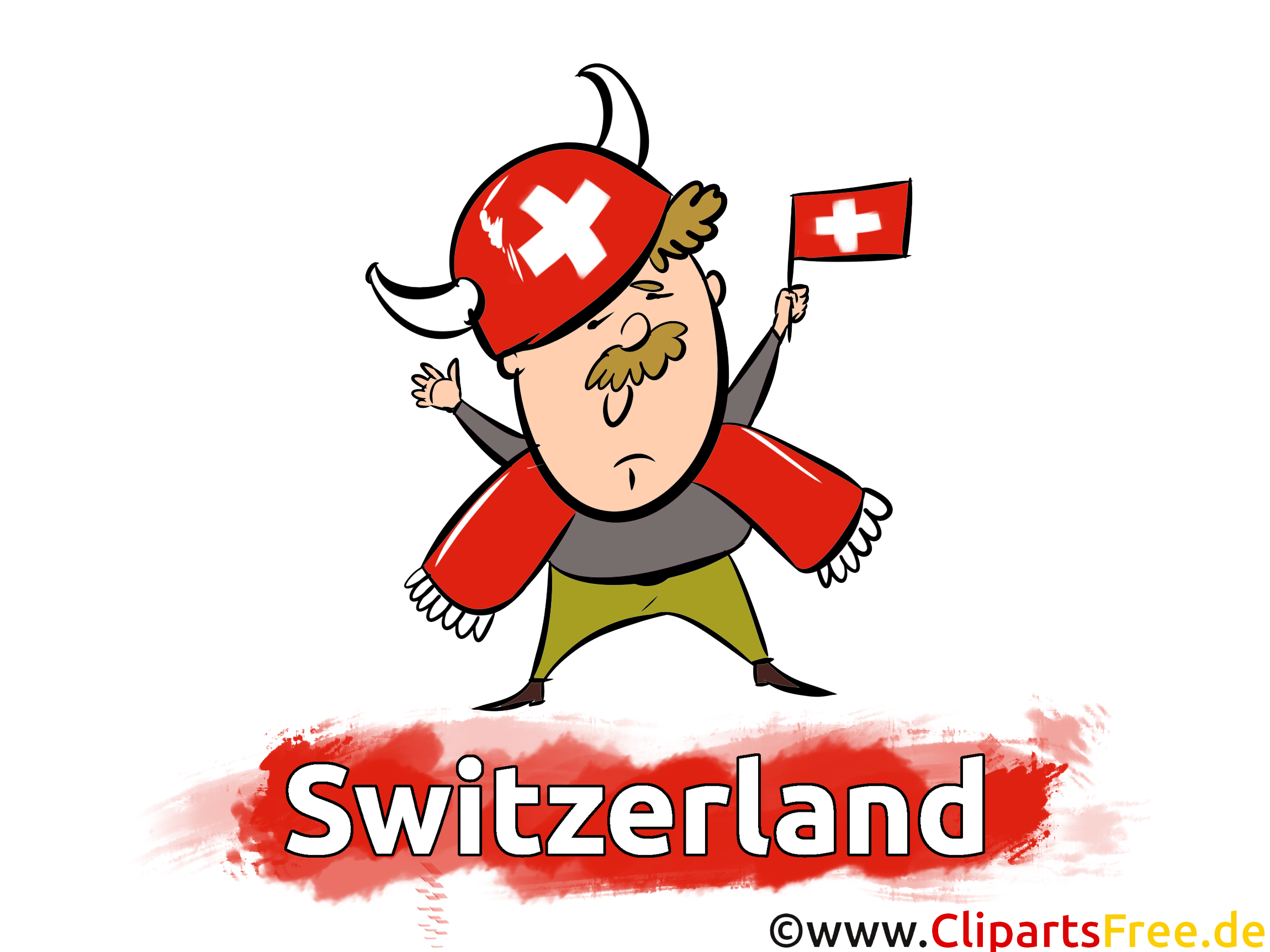 Cartoon Illustration Fussball Schweiz
