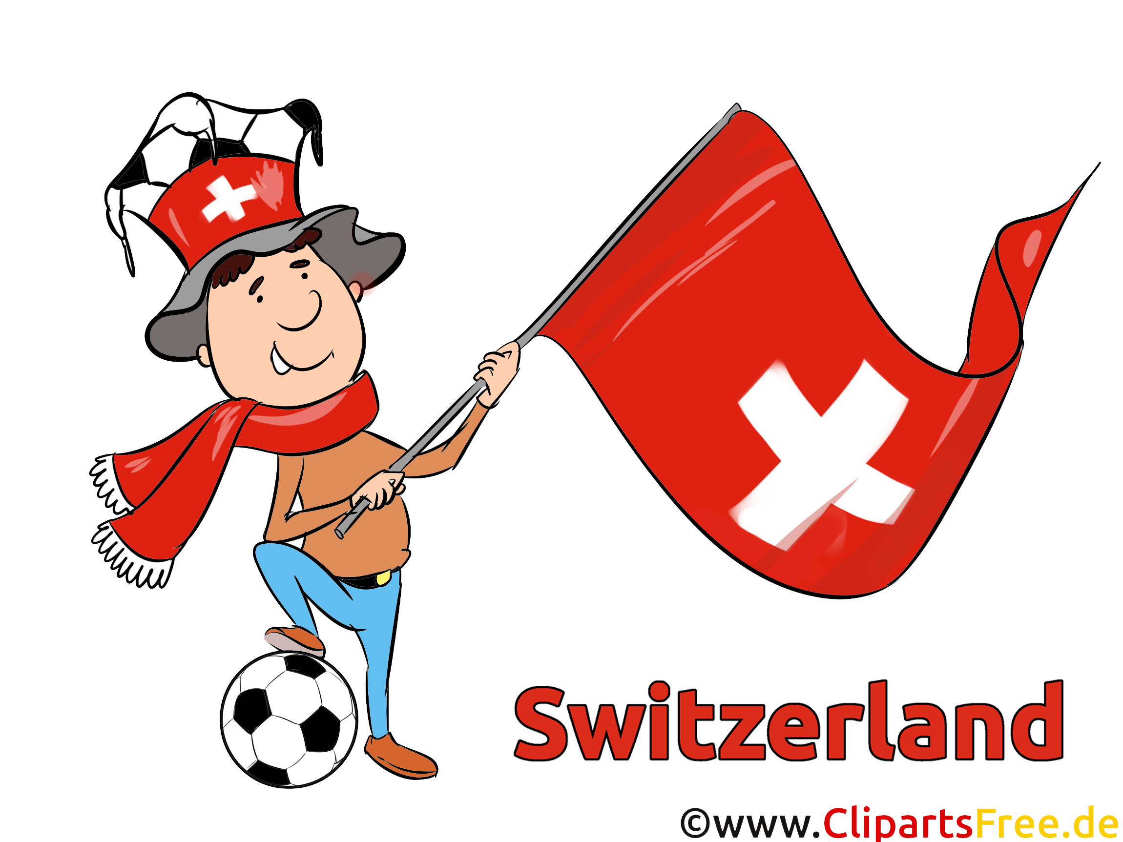 Schweiz Fussball Clipart-Bild kostenlos