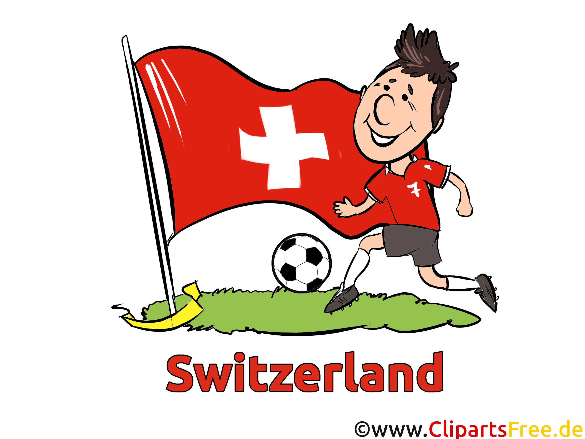 Schweiz Fussball EM WM Meisterschaft Clipart, Bild, Grafik