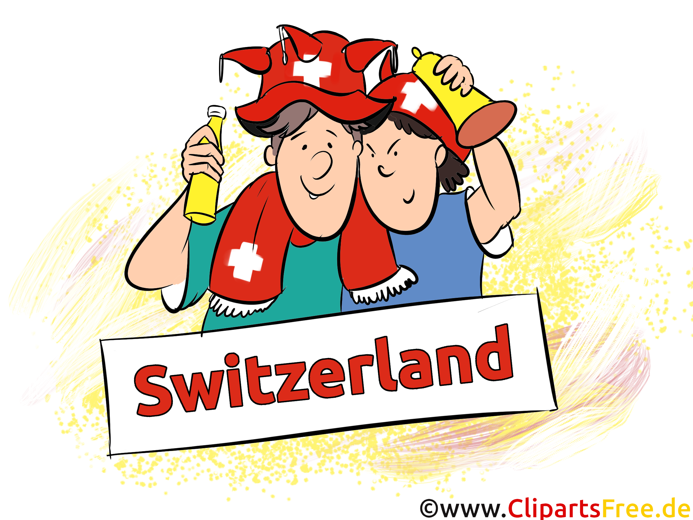 Schweizer Fussballfans Fussball EM und WM Bilder