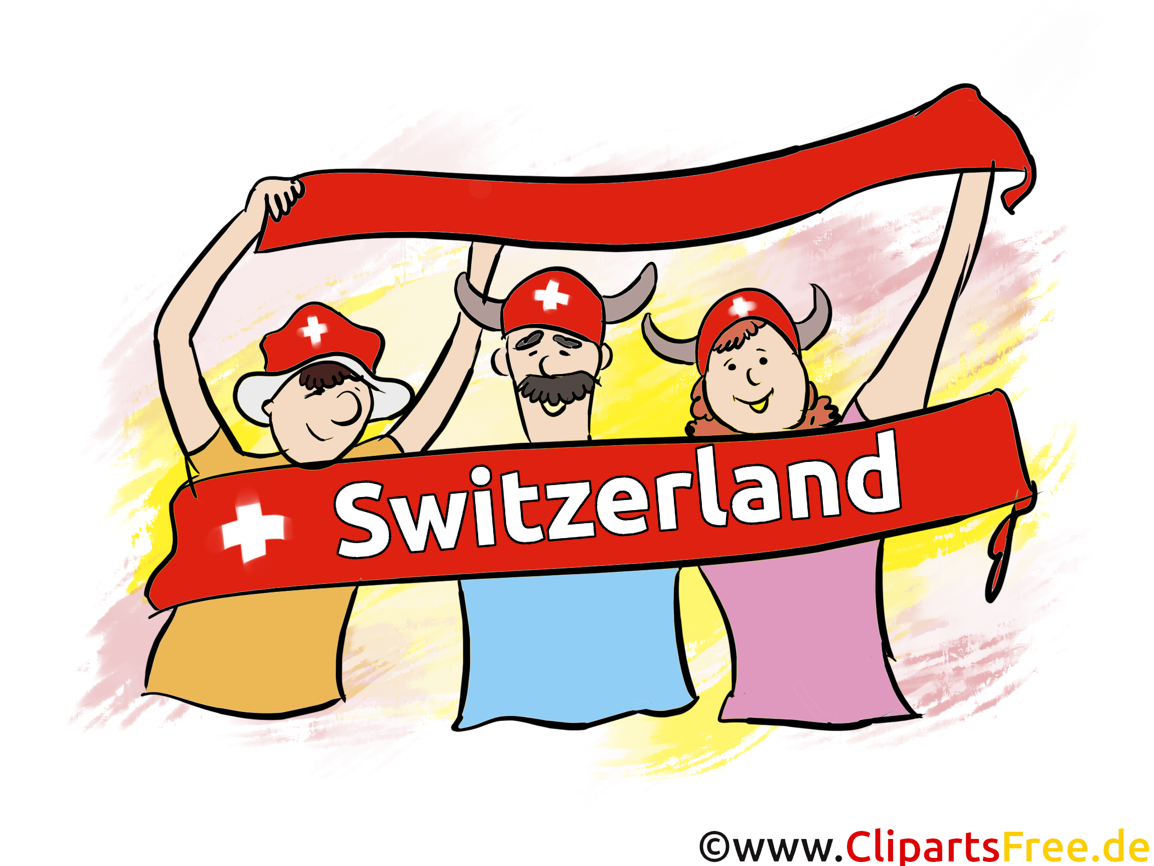 Schweizerische Sportfans, Sportzuschauer Clipart
