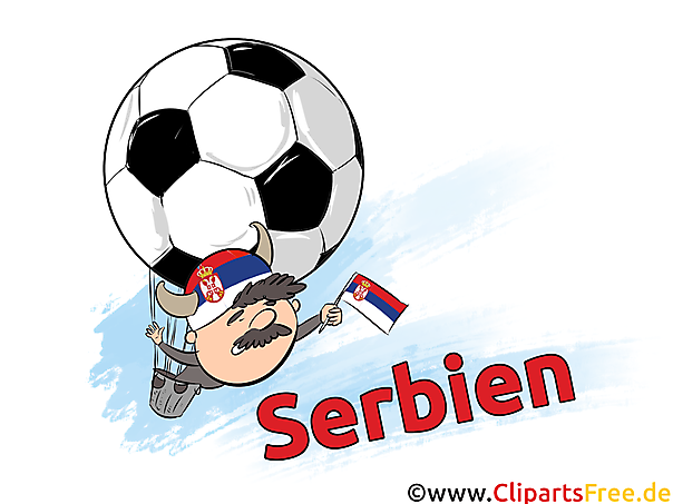 Fussball Plakat zum Drucken mit Schriftzug Serbien
