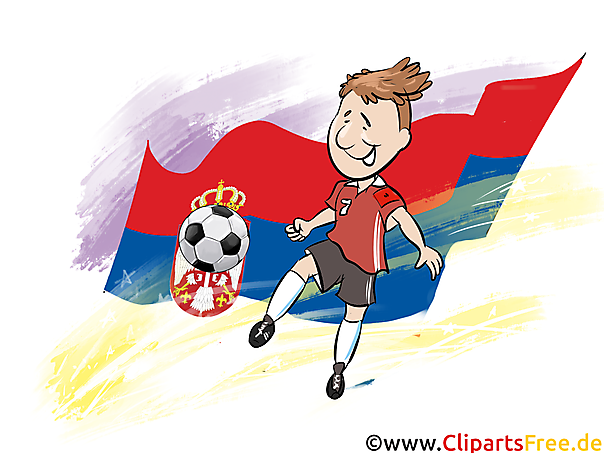 Fussballspieler aus Serbien Clipart