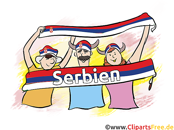 Serbische Zuschauer im Stadion Sport-Clipart