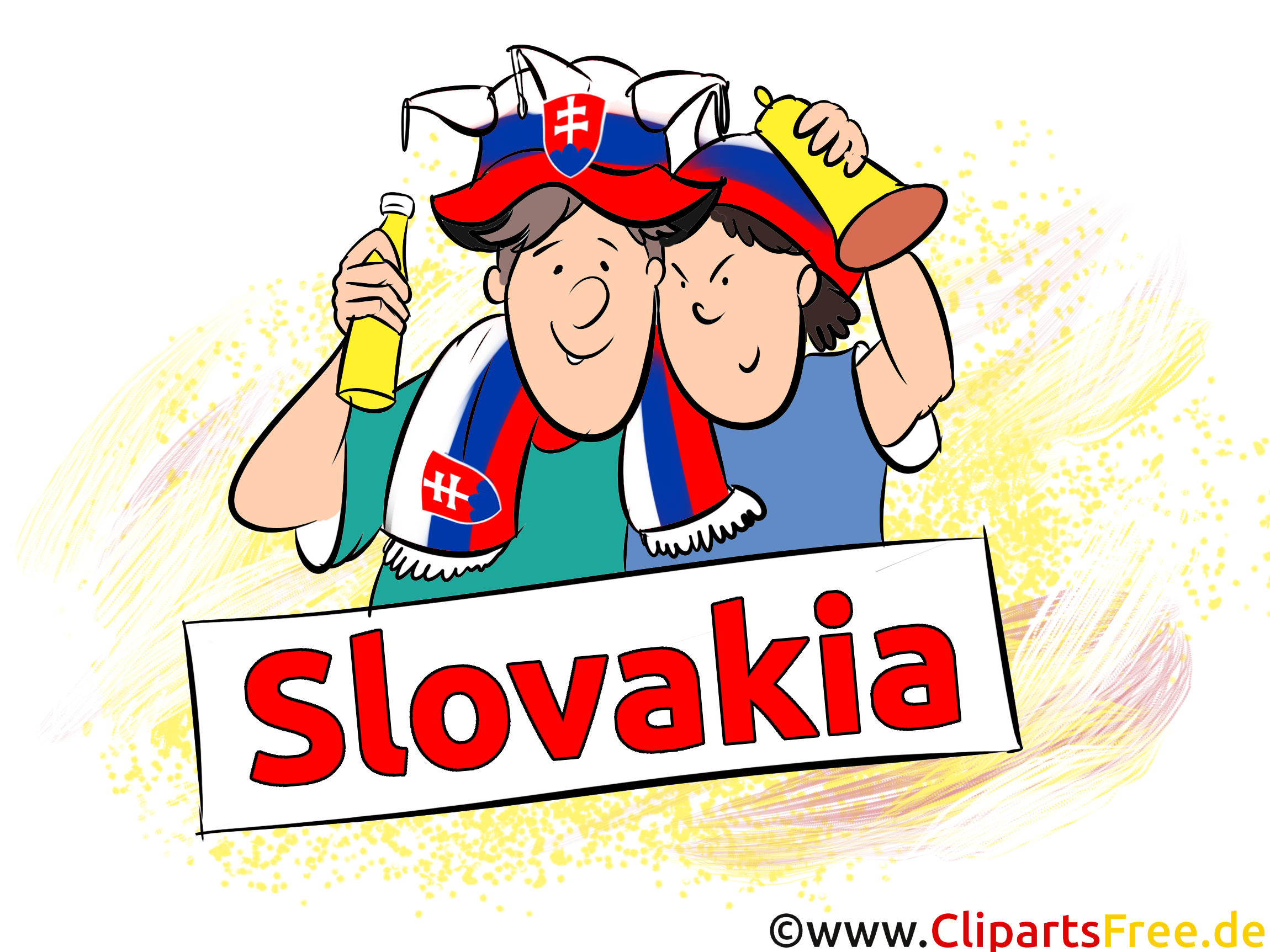 Slovakische Sportfans Cliparts zu Fussball EM und WM