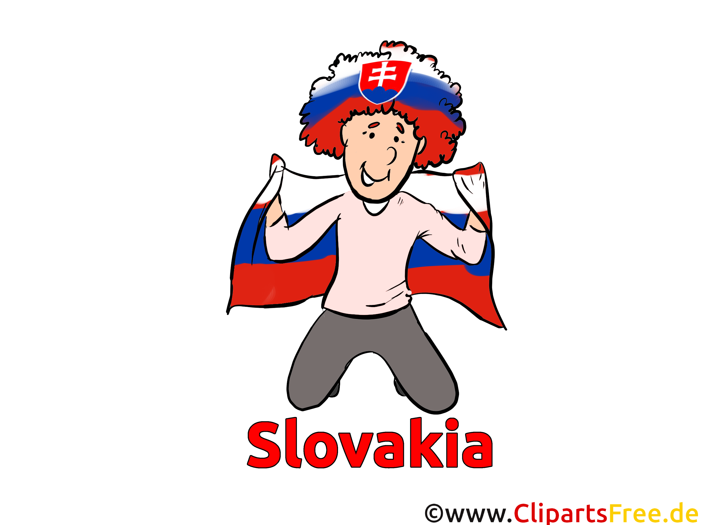 Slovakischer Fussballfan Clipart Fussball