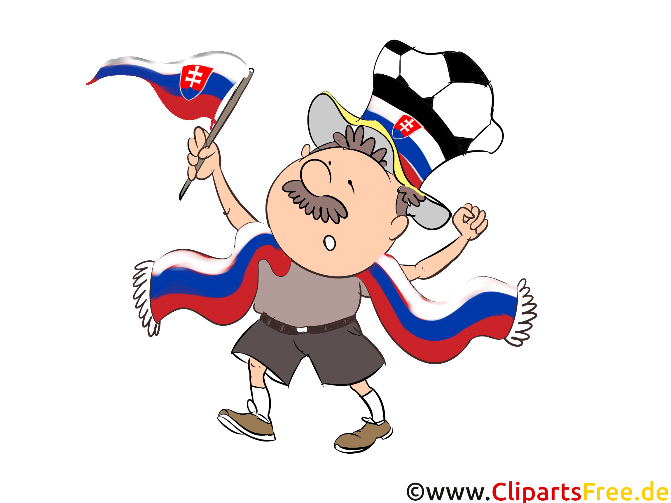 Slowakei Clipart-Grafik zum Thema Fussball EM und WM