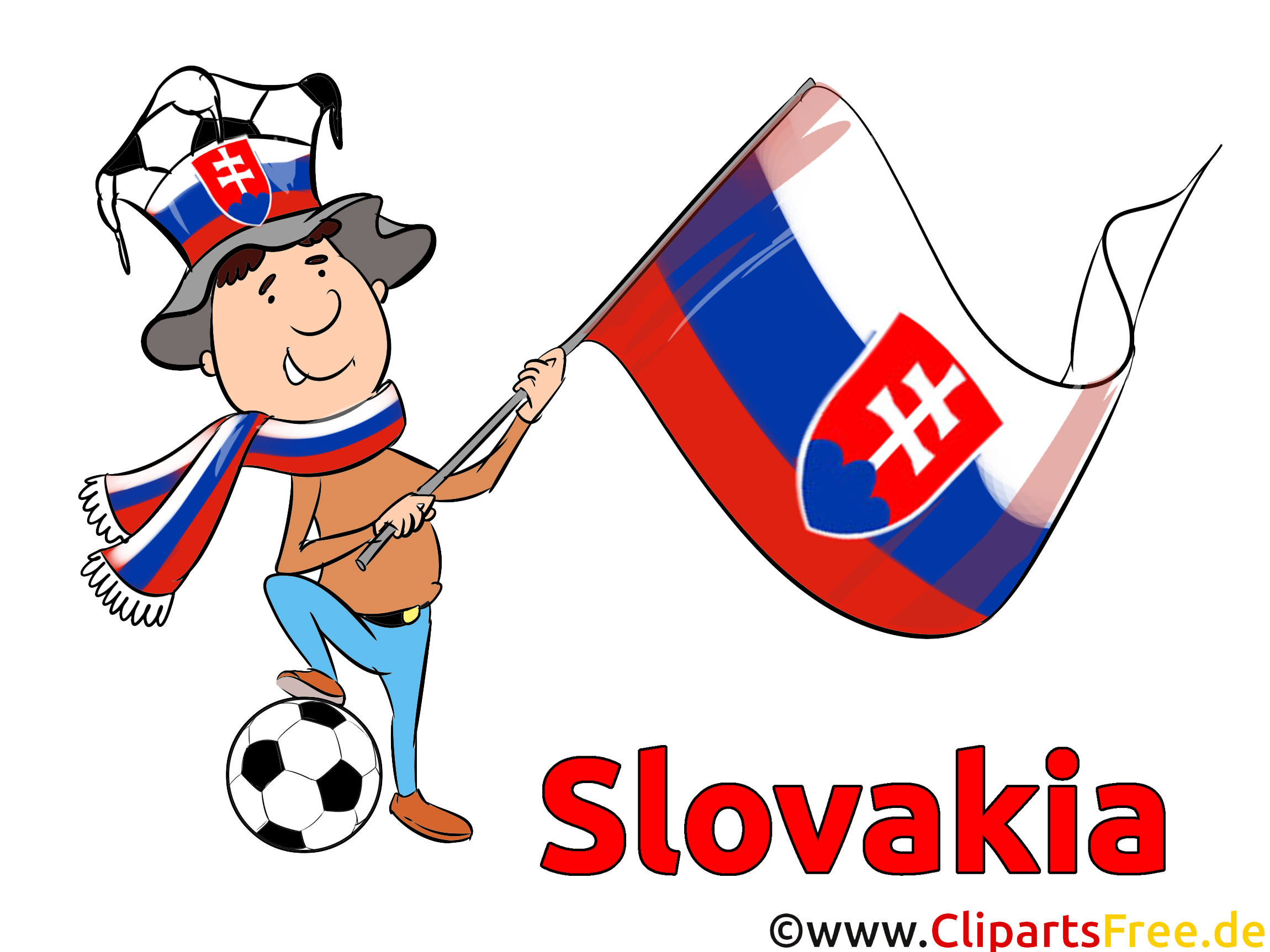 Slowakei Fussball Clipart-Bild kostenlos