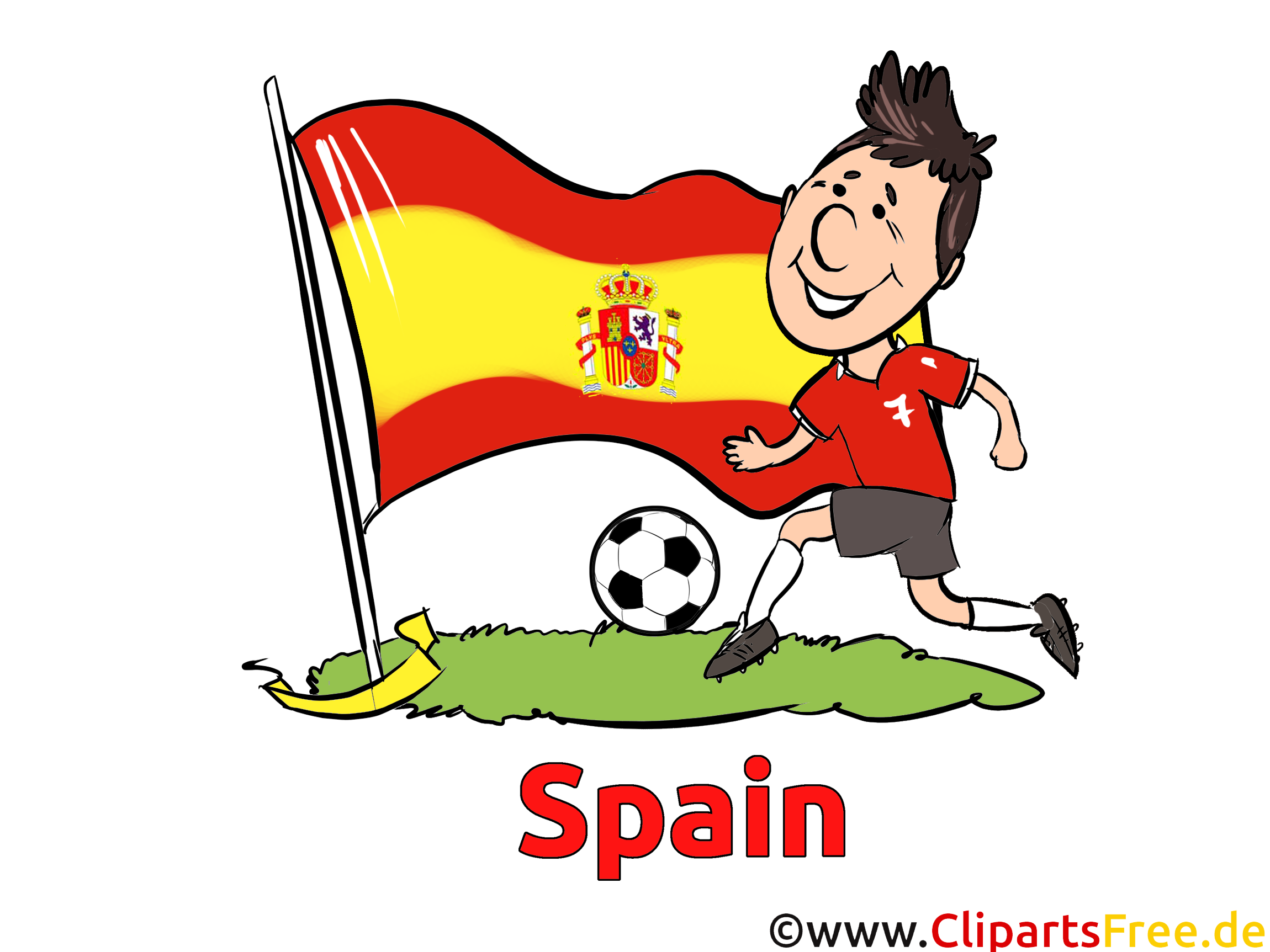 Cartoon Illustration Fussball Spanien