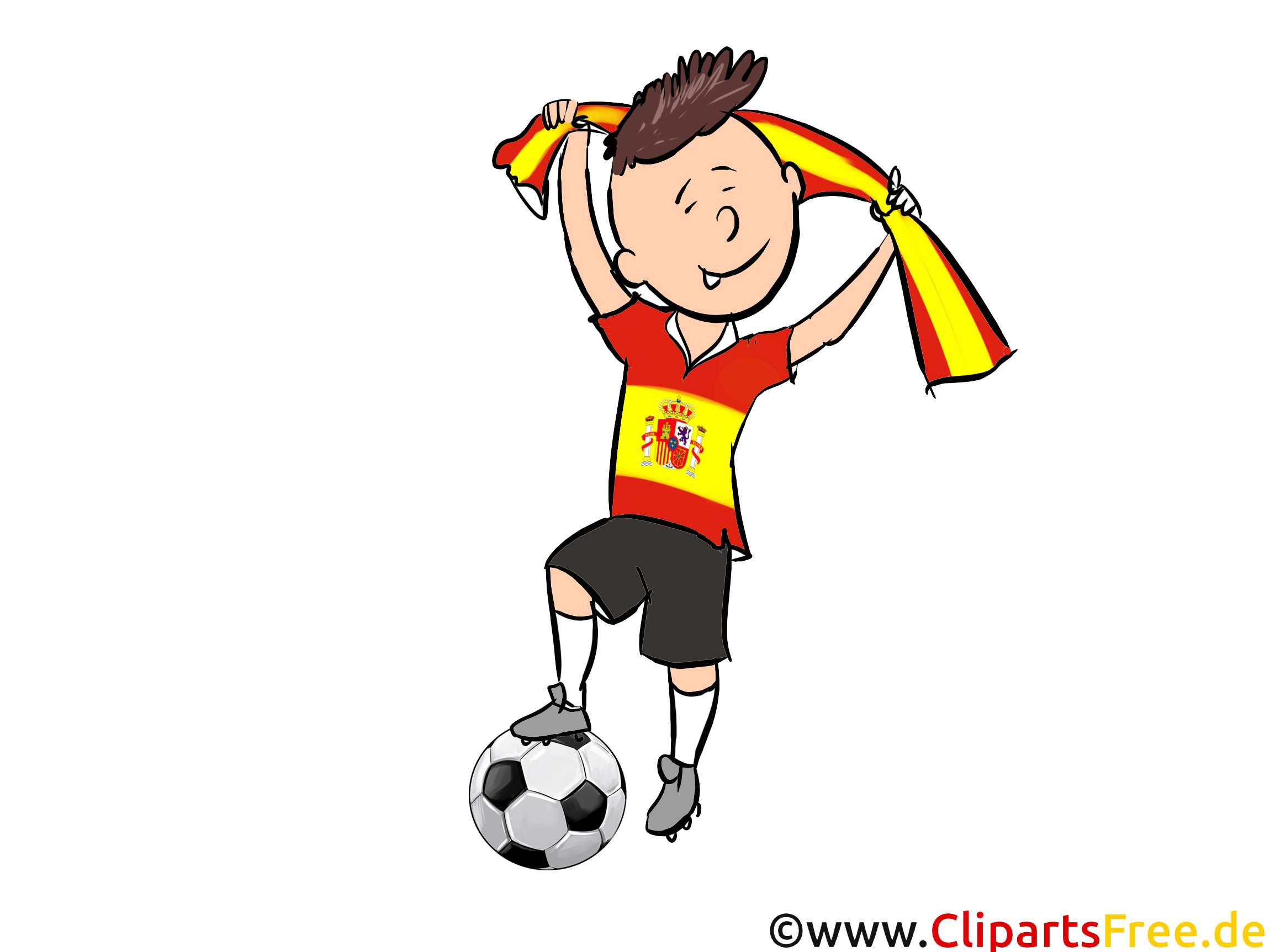 Spanien Fussballfan Clipart Fussball