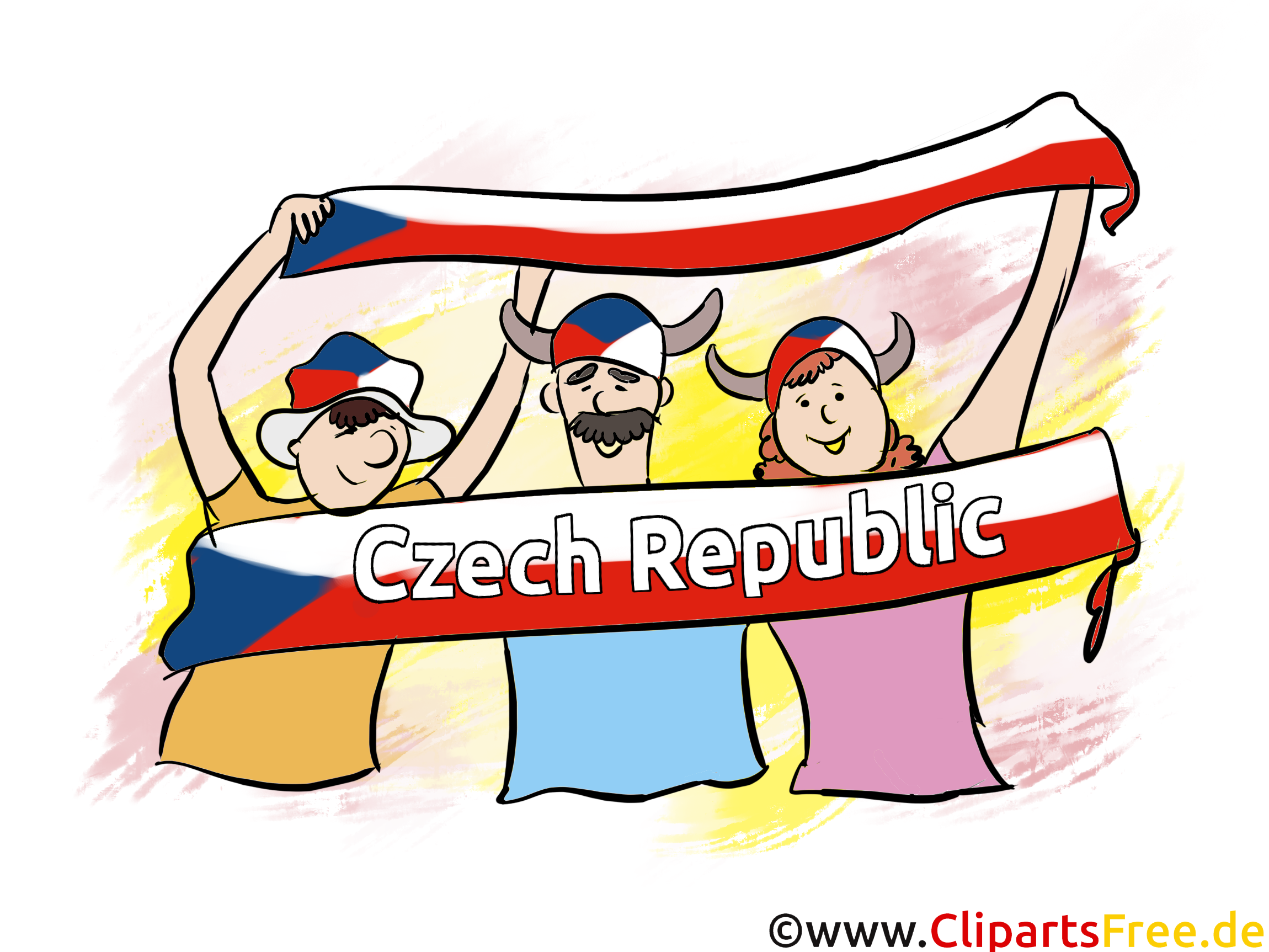Czech Republic Sportfans Clipart-Bilder kostenlos