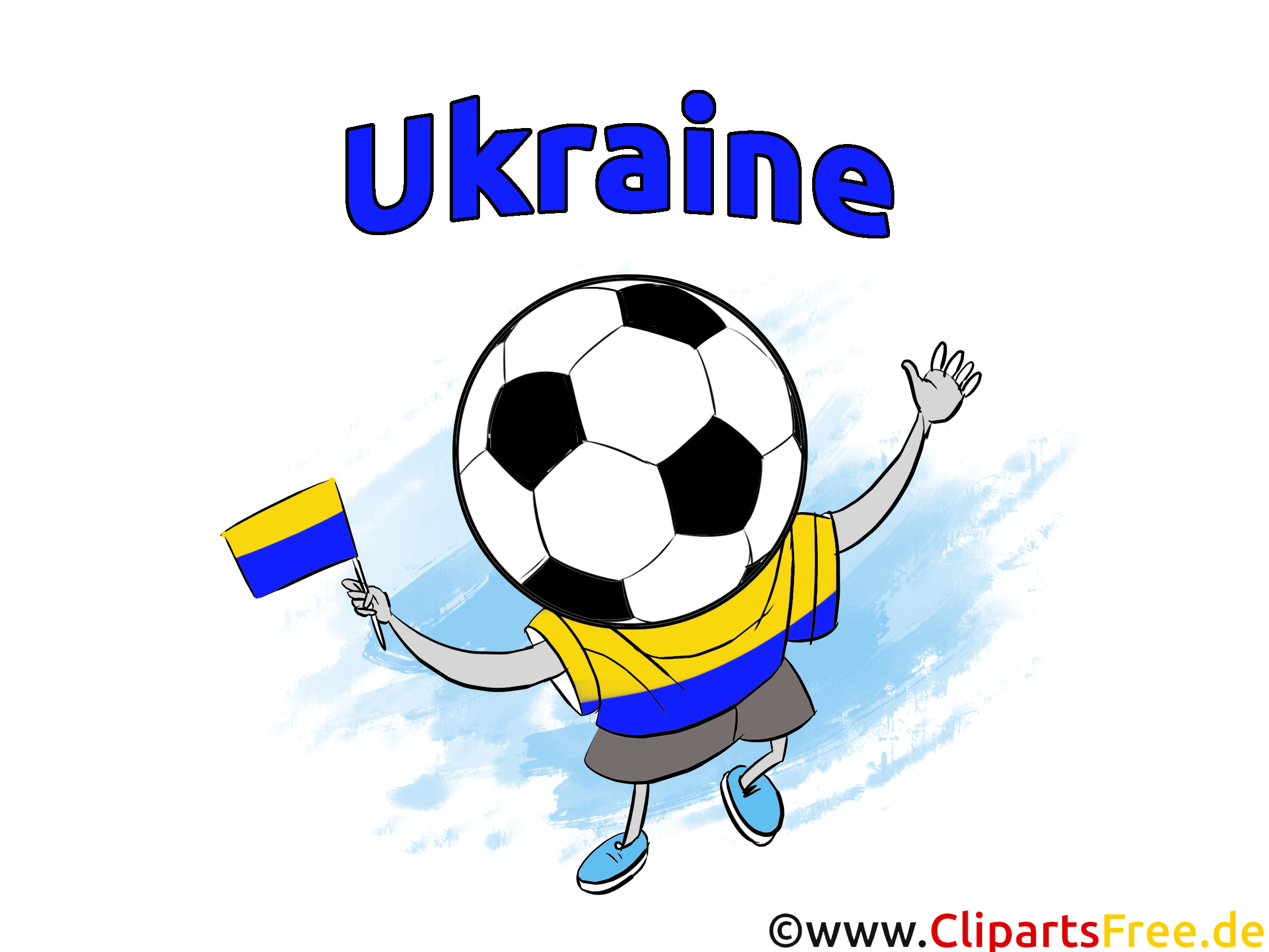 Clipart Ukarine Fussball Grafik, Bild zu EM und WM