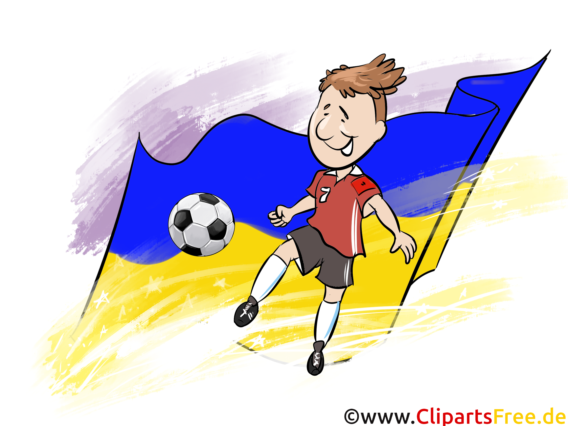 Fussballer Ukraine  Flagge Clipart
