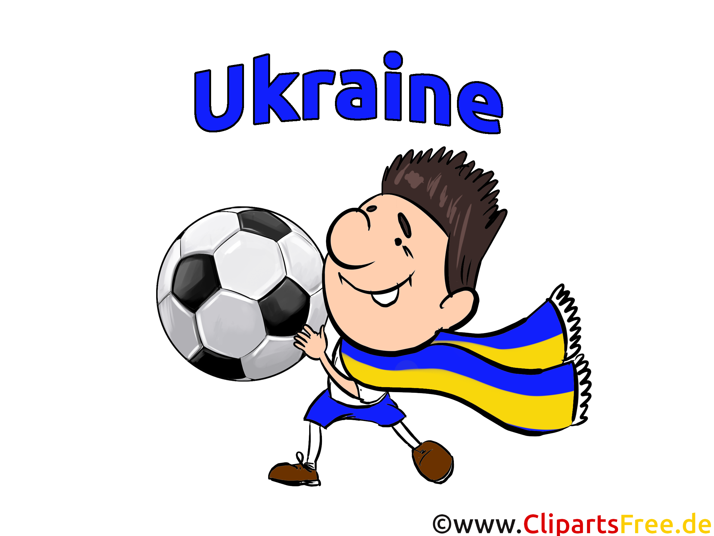 Ukrainischer Fussballfan Grafik, Bild zu EM und WM
