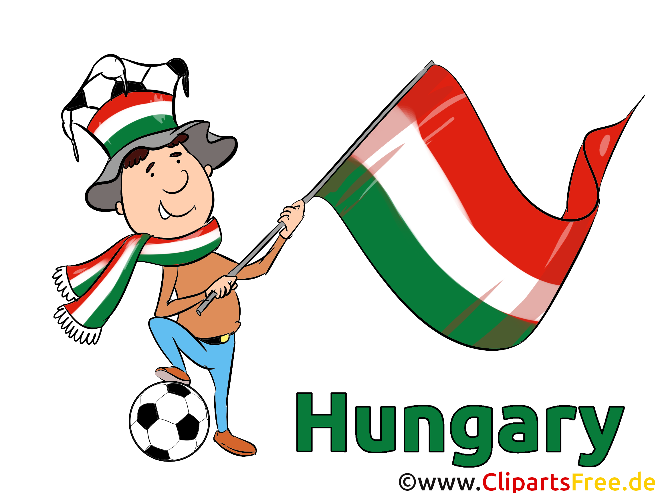 Cartoon-Bild Fussball ungarischer Sportfan
