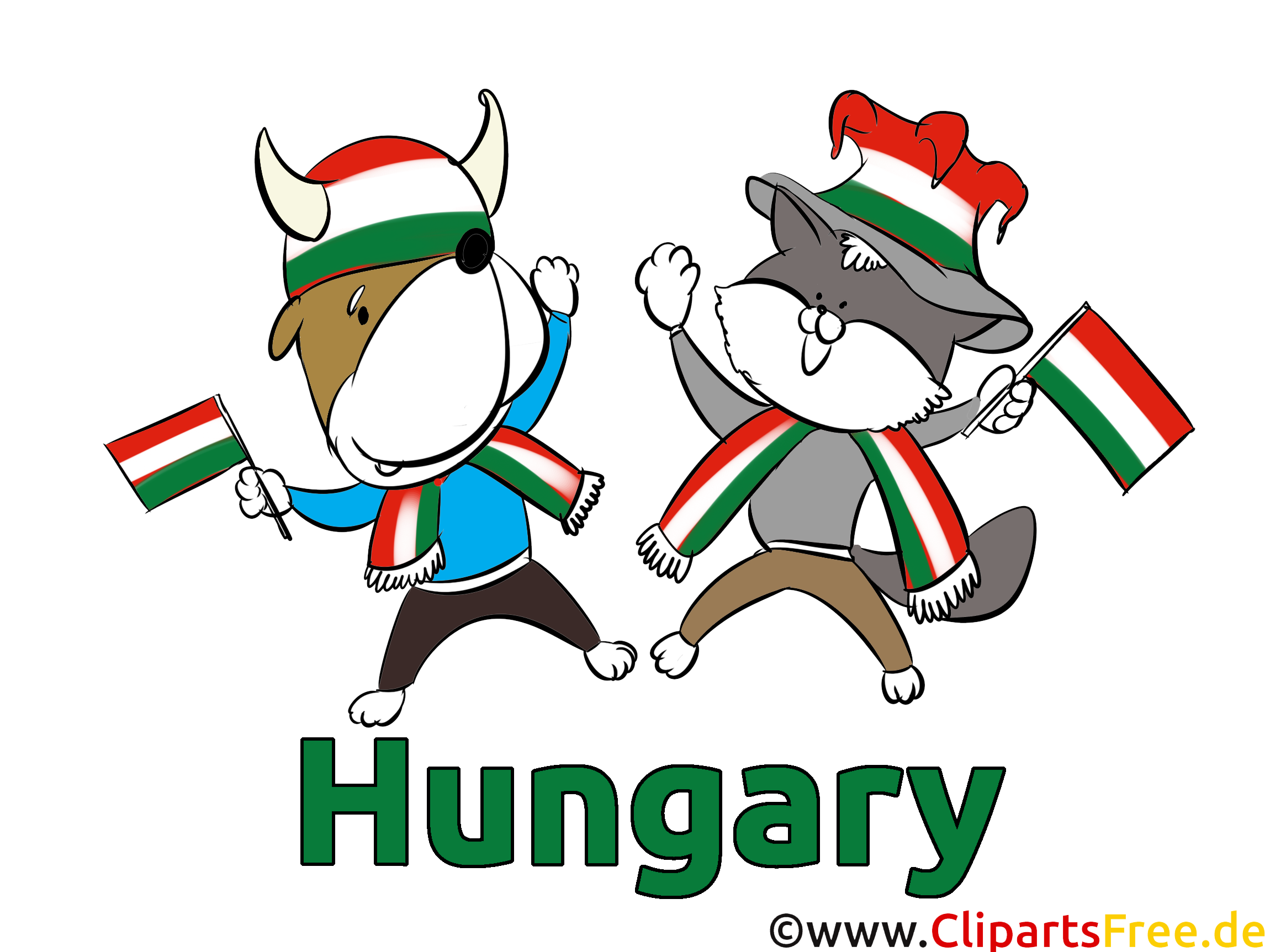 Cartoon Illustration Fussball Ungarn