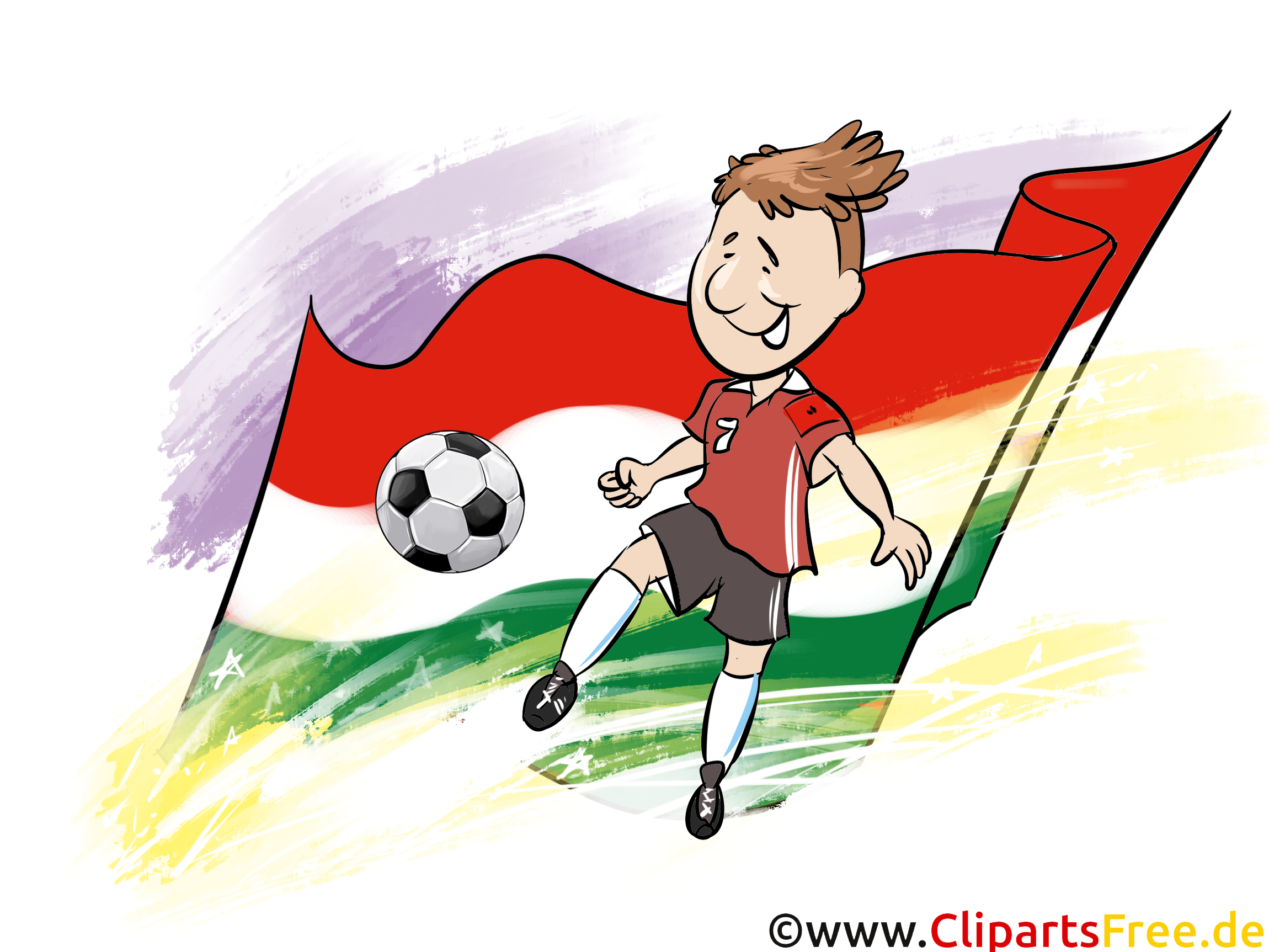 Ungarischer Fussball EM WM Meisterschaft Clipart, Bild, Grafik