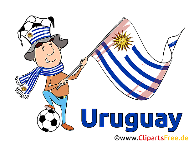 Uruguay-Flagge und Cartoonmensch Clipart