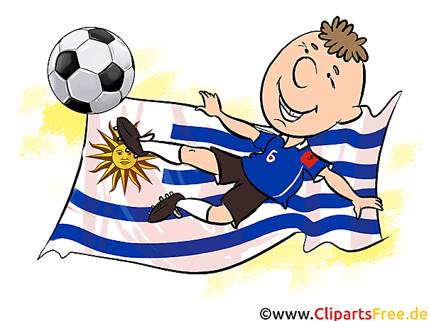 Uruguay Fussball Illustration zum Drucken