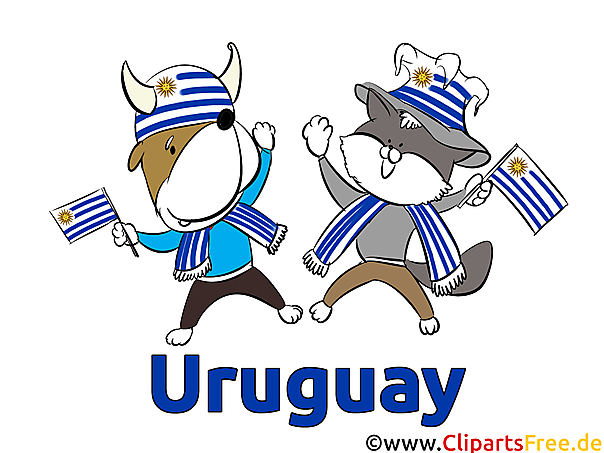 Uruguay Fussballfans Cliparts