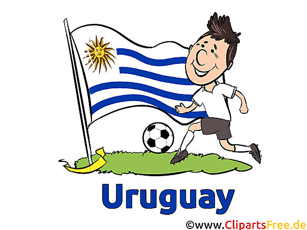 Uruguayischer Fussballer Cartoonbild