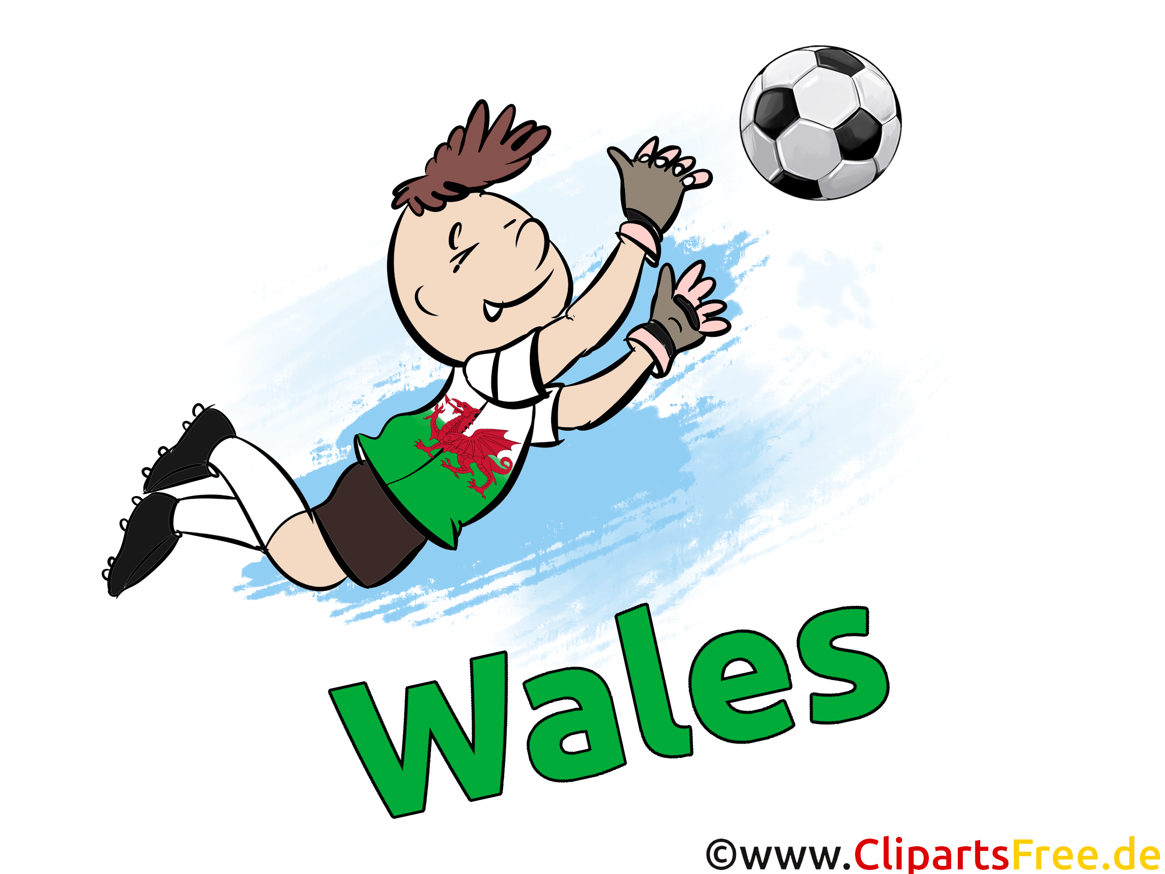 Cartoon Torwart Wales gratis