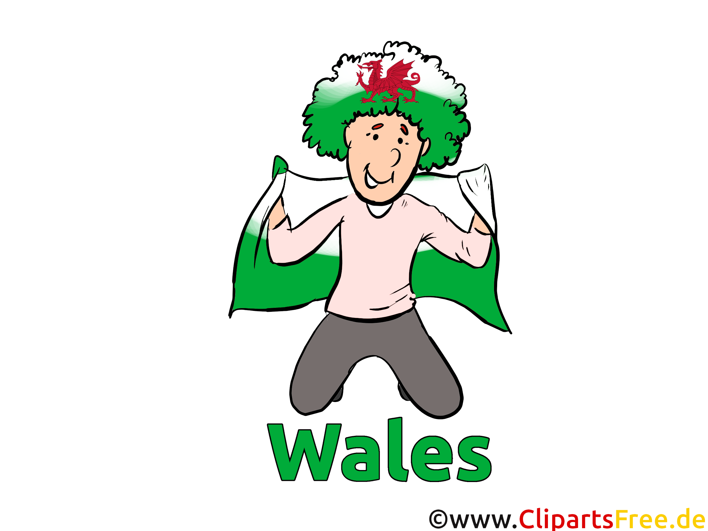 Football fan Wales  graphic free