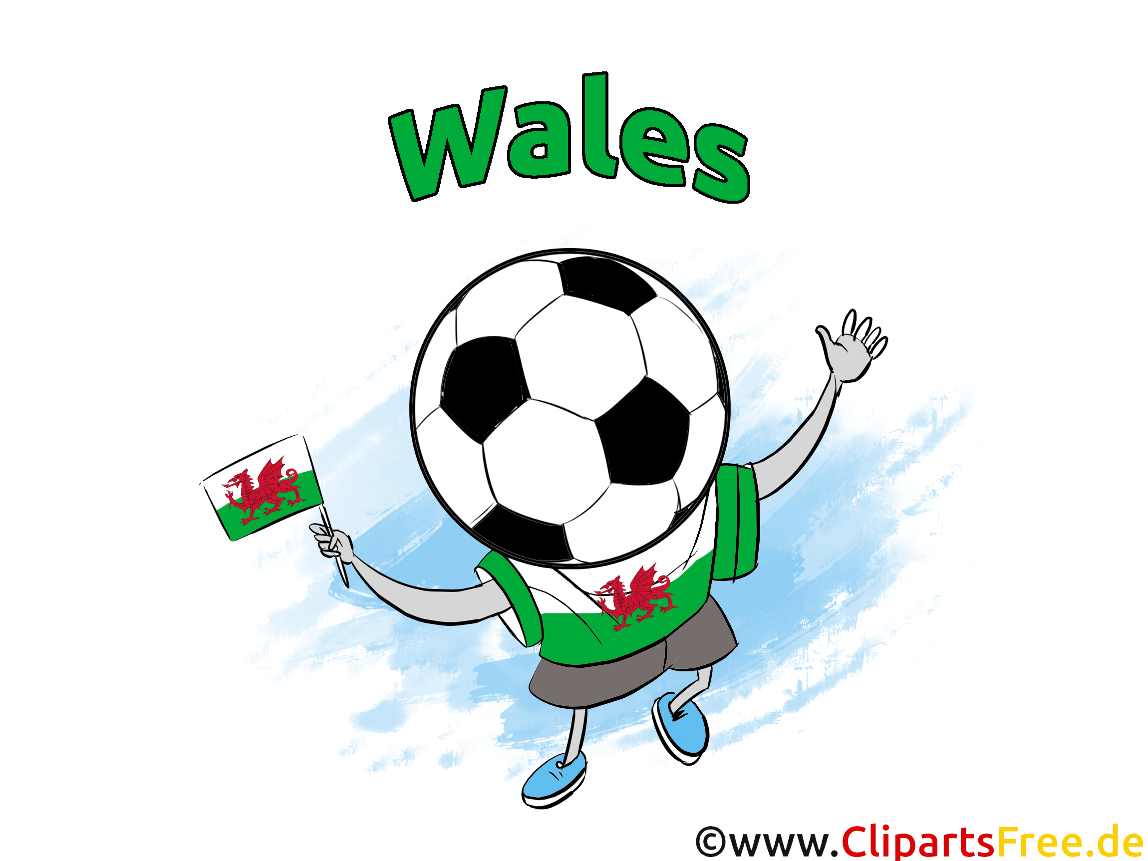 Fussball Clipart Bild Wales kostenlos