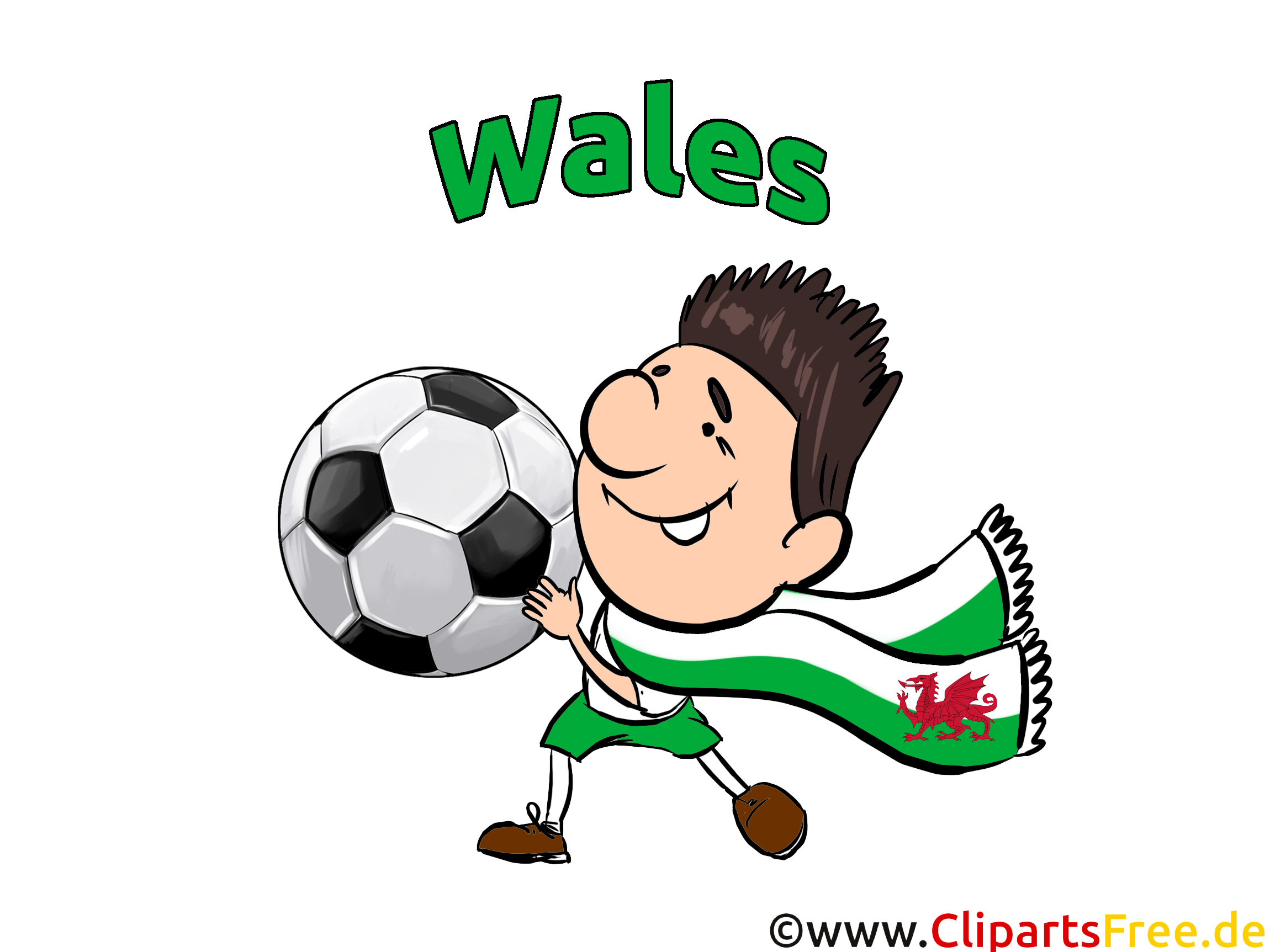 Wales FUssball Bild-Clipart kostenlos