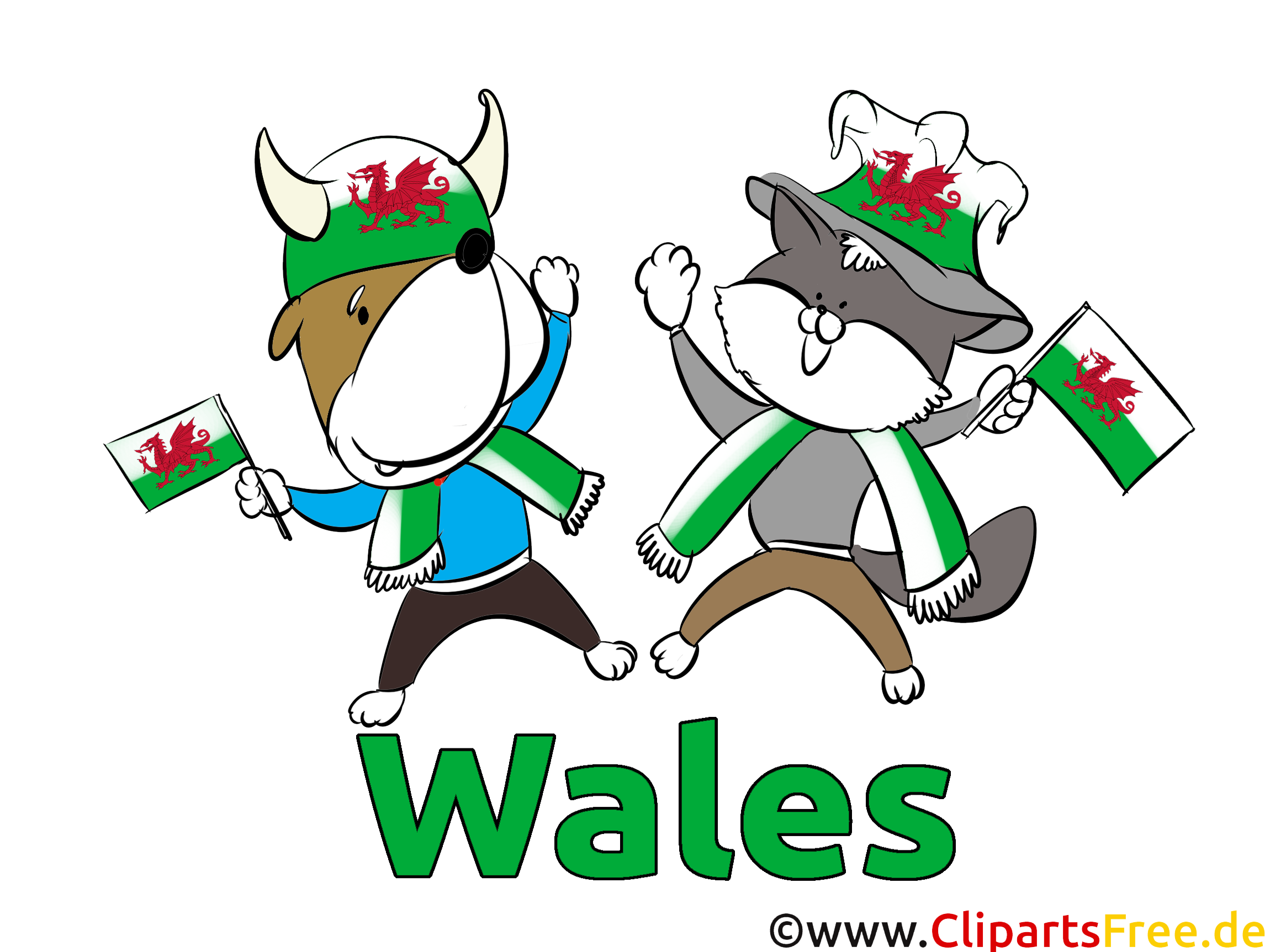 Wales sport fans clip art images free
