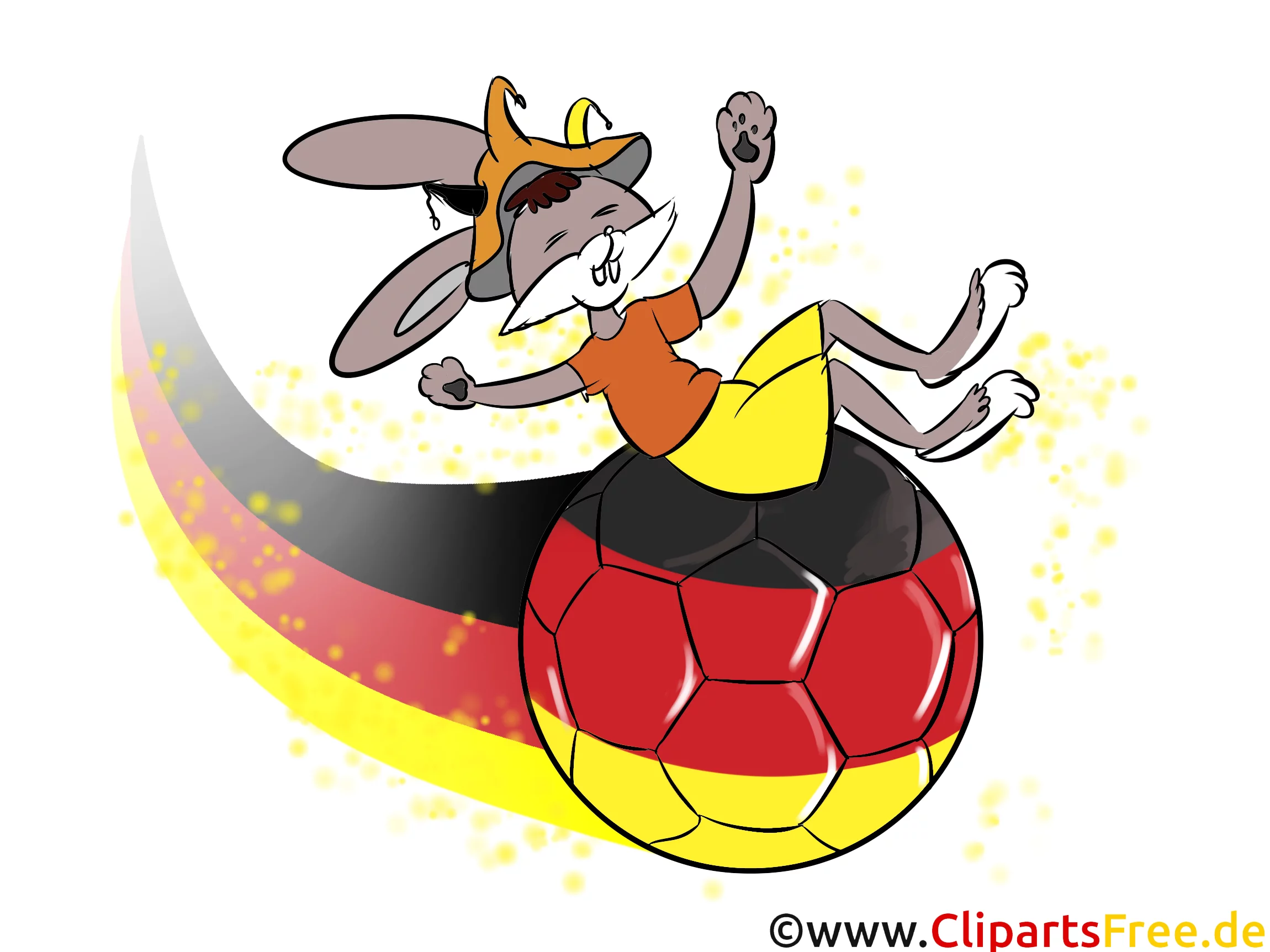 Fussball in Farben Deutscher Fahne Bild, Clipart, Cartoon