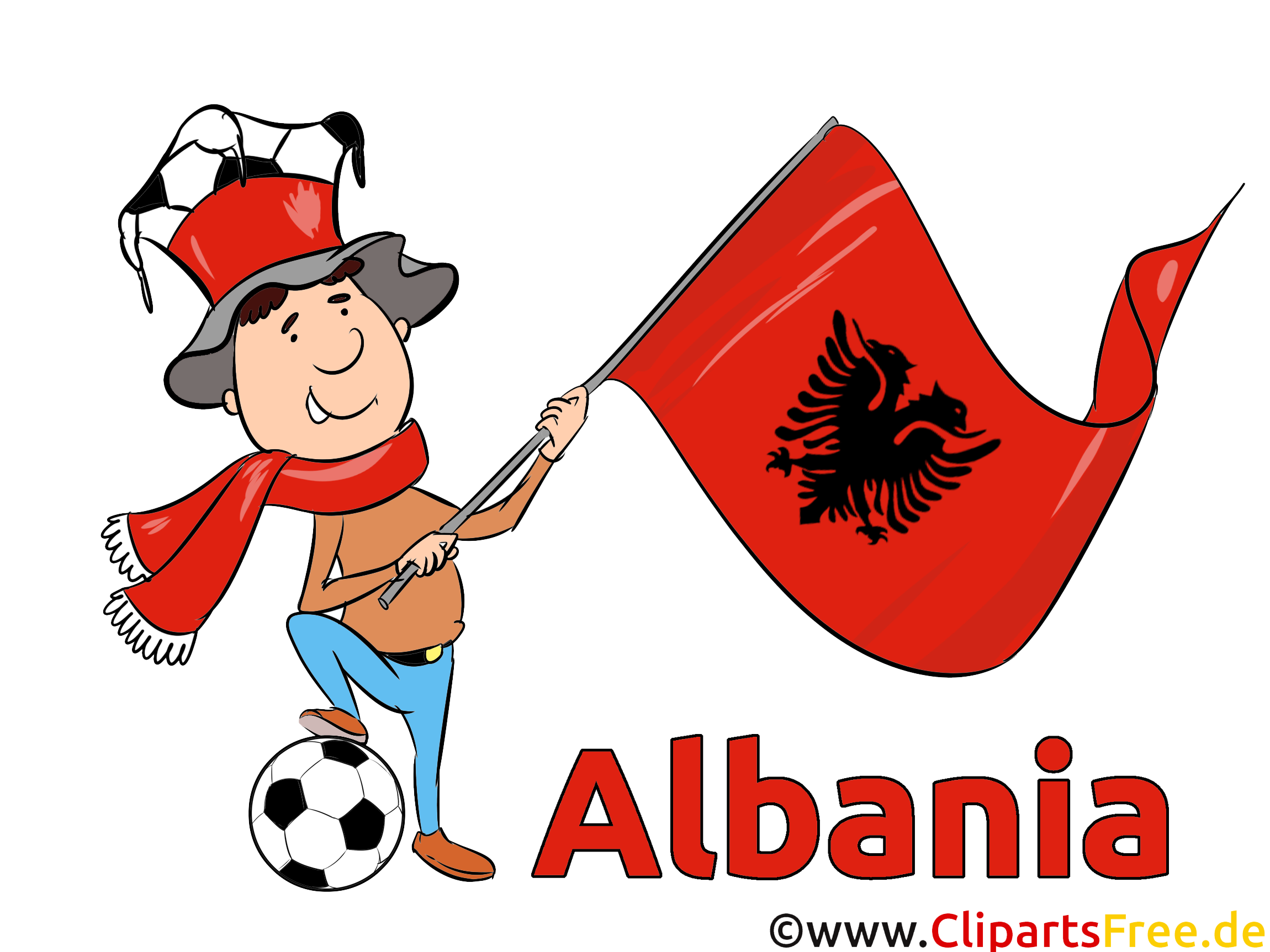 Albania Sport Fan Clipart-Image