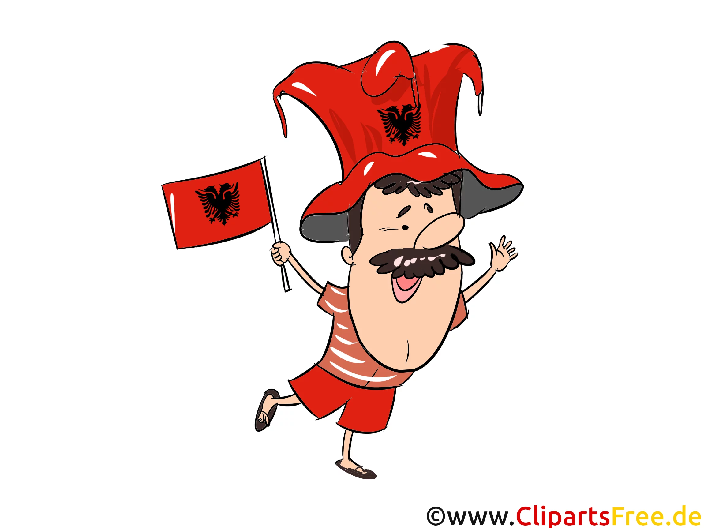 Albanien Fussballfan Clipart Fussball