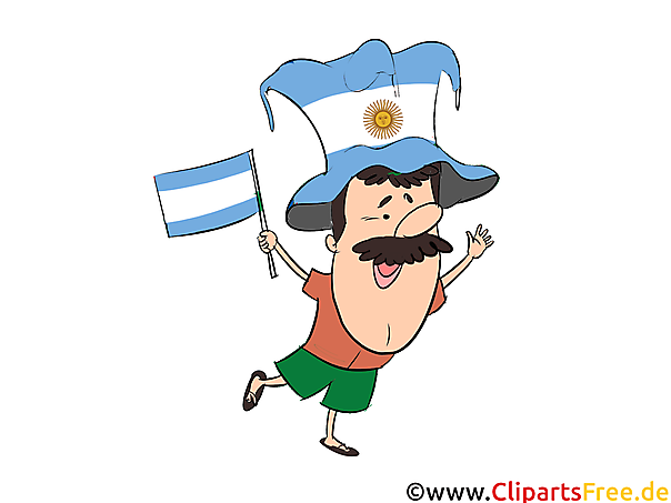 Man with argentinian Flag Sport Cliparts