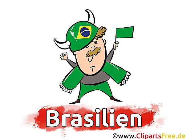 Sport Clip Art Bild mit brasilianischem Fan