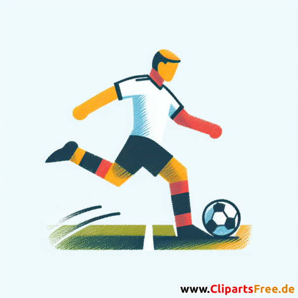 Deutscher Fussballspieler auf dem Feld Clipart - Bilder zum Thema Fußball