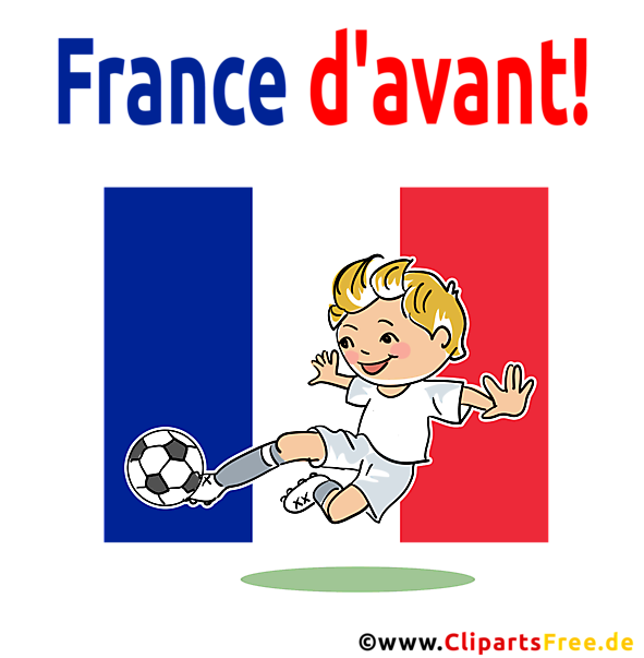 Fussballstürmer schiesst ein Tor - Frankreich Clipart