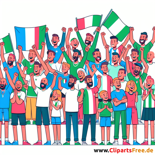 Italienische Fußballfans Clipart - kostenlose Fußballbilder