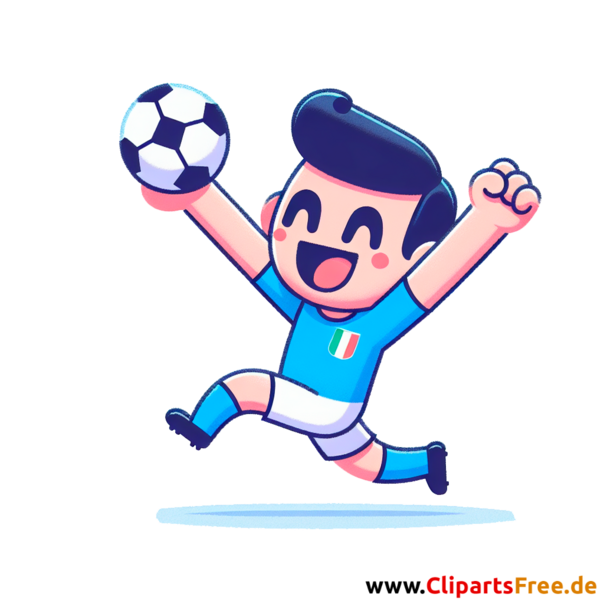 Italienischer Fussballspieler feiert ein Tor Clipart - kostenlose Fußballbilder