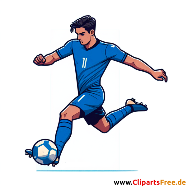Italienischer Fussballspieler spielt im Abwehr Clipart - Bilder zum Thema Fußball
