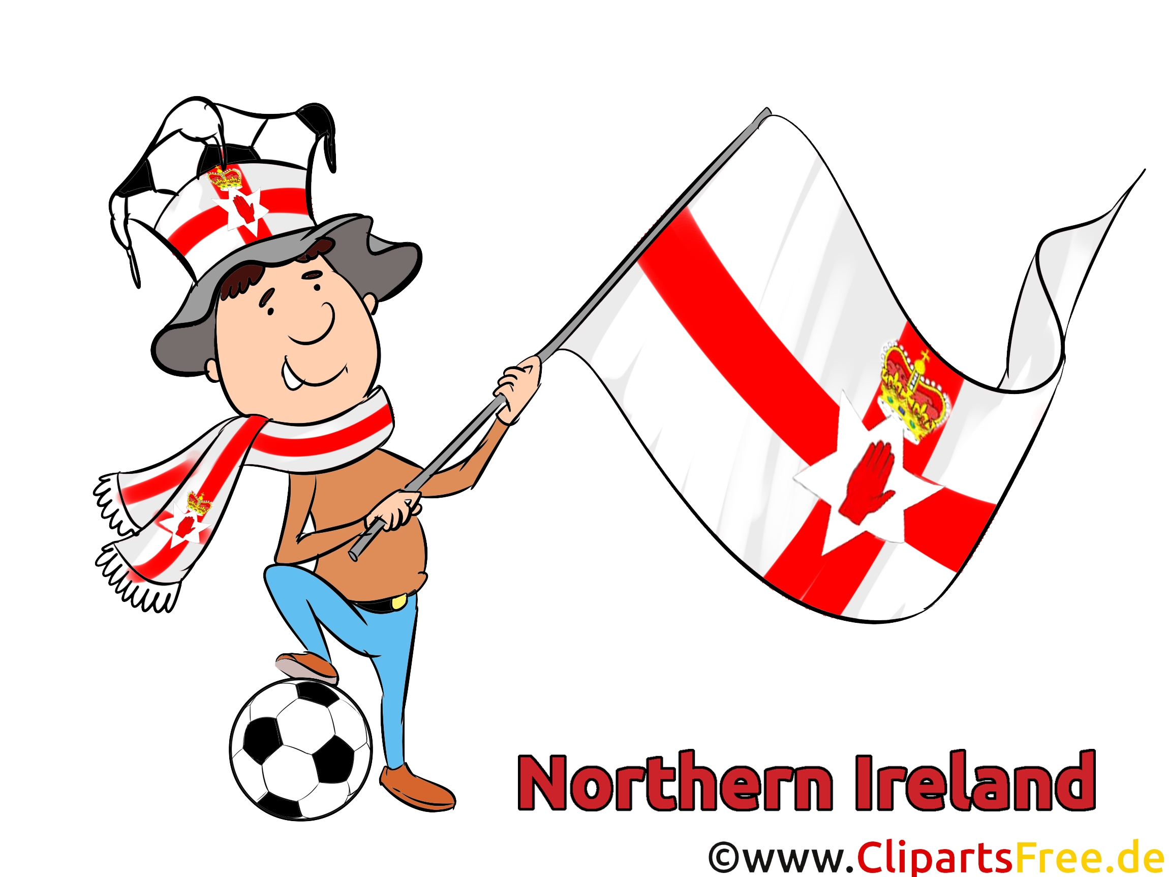 Nordirland Clip Art Fussball EM und WM gratis